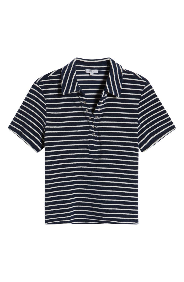 Rails Naveli Stripe Cotton Terry Cloth Polo, Alternate, color, Navy Ivory Stripe