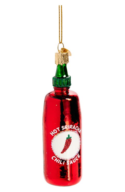 Sriracha Glass Ornament