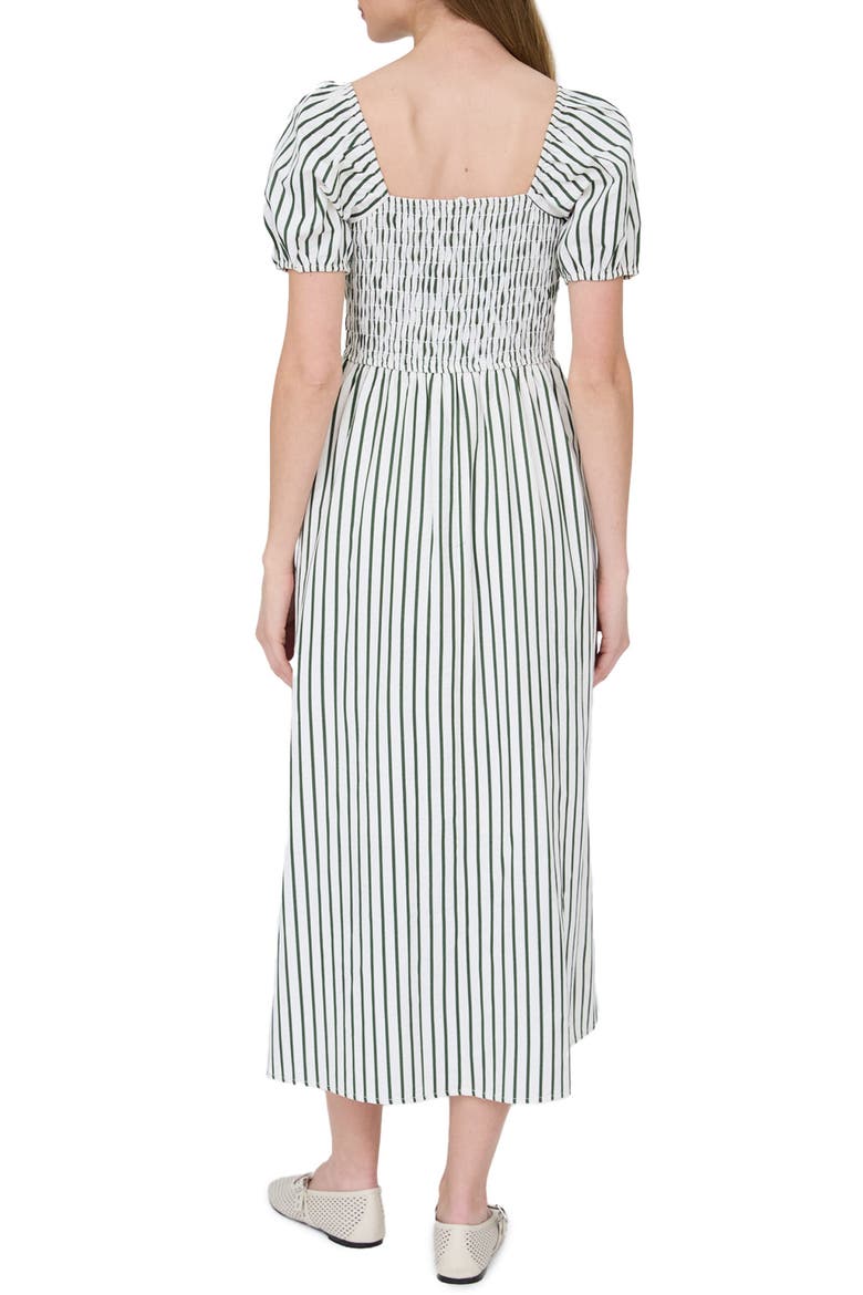 Smocked Midi Dress, Alternate, color, GREEN