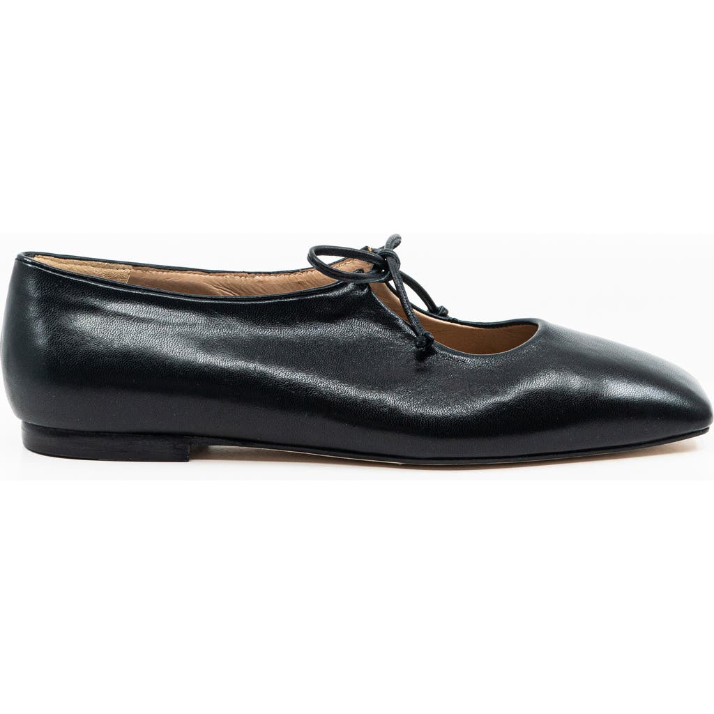 Andrea Gomez Amelia Leather Ballet Flats In Black