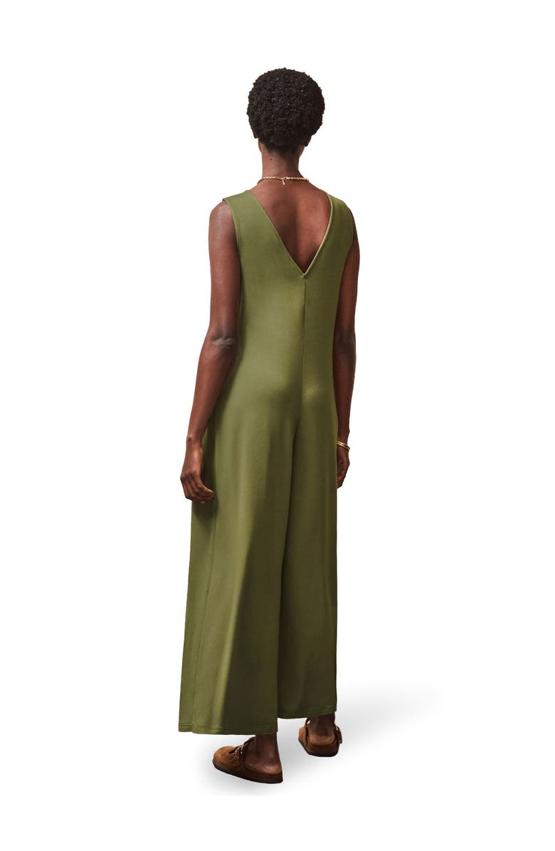 Ro&Zo Jersey Sleeveless V-Neck Jumpsuit, Alternate, color, Olive