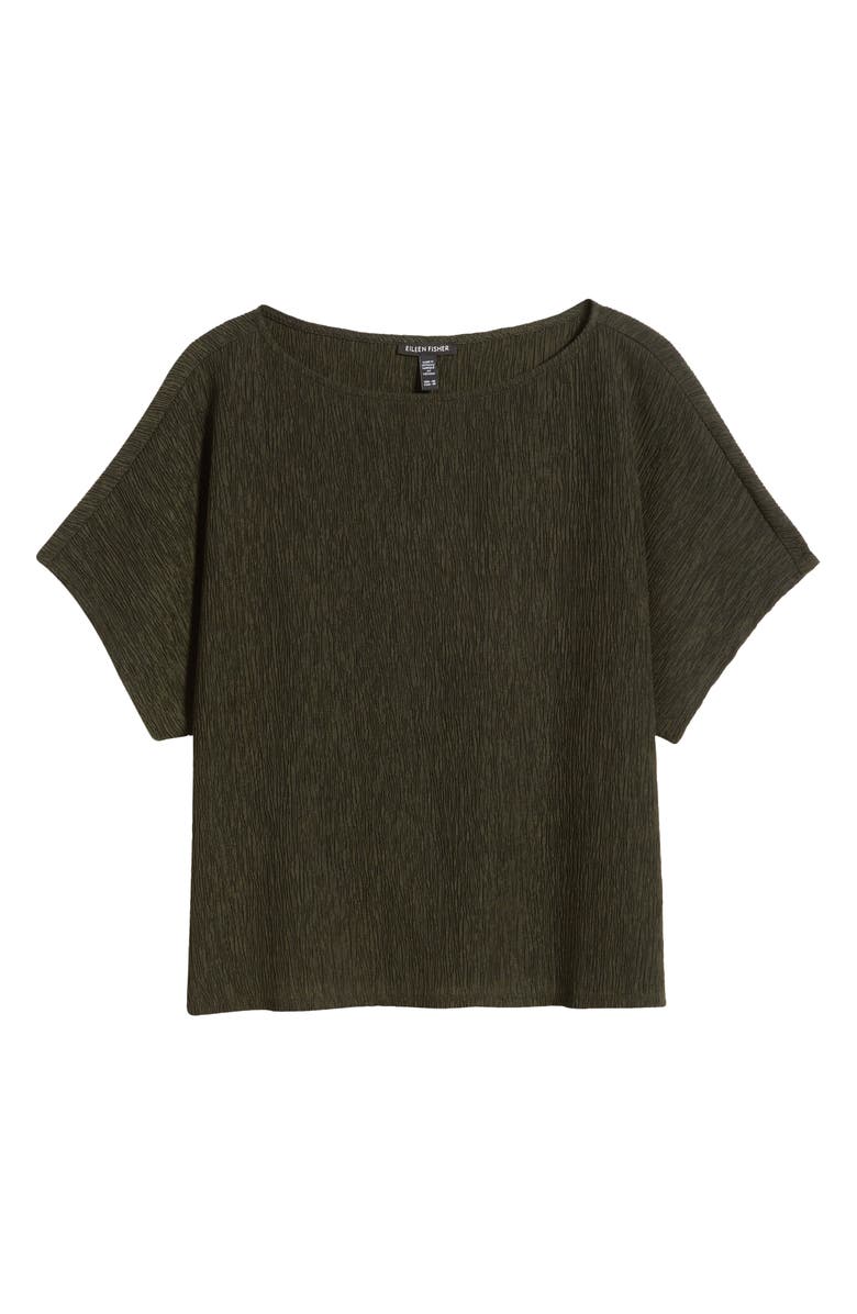 Eileen Fisher Crinkle Bateau Neck Top, Alternate, color, Seawd