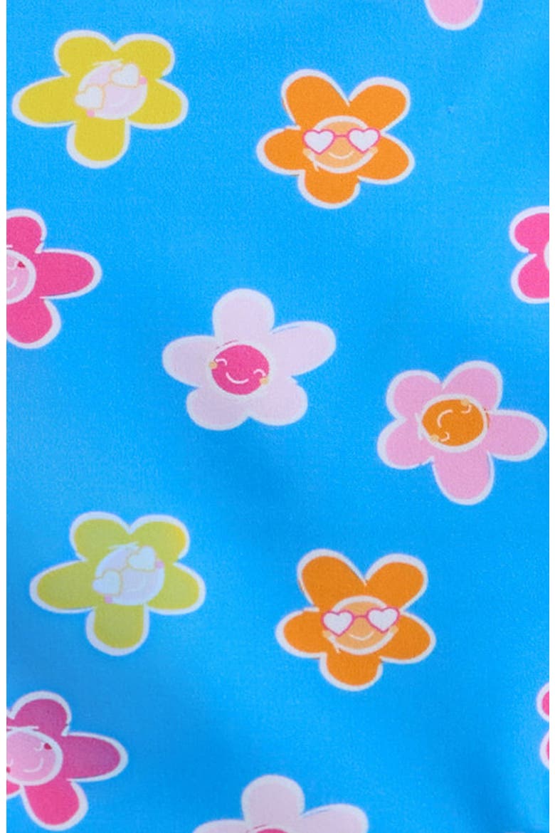Kids' Floral Ruffle Smocked Two-Piece Swimsuit, Alternate, color, BLUE