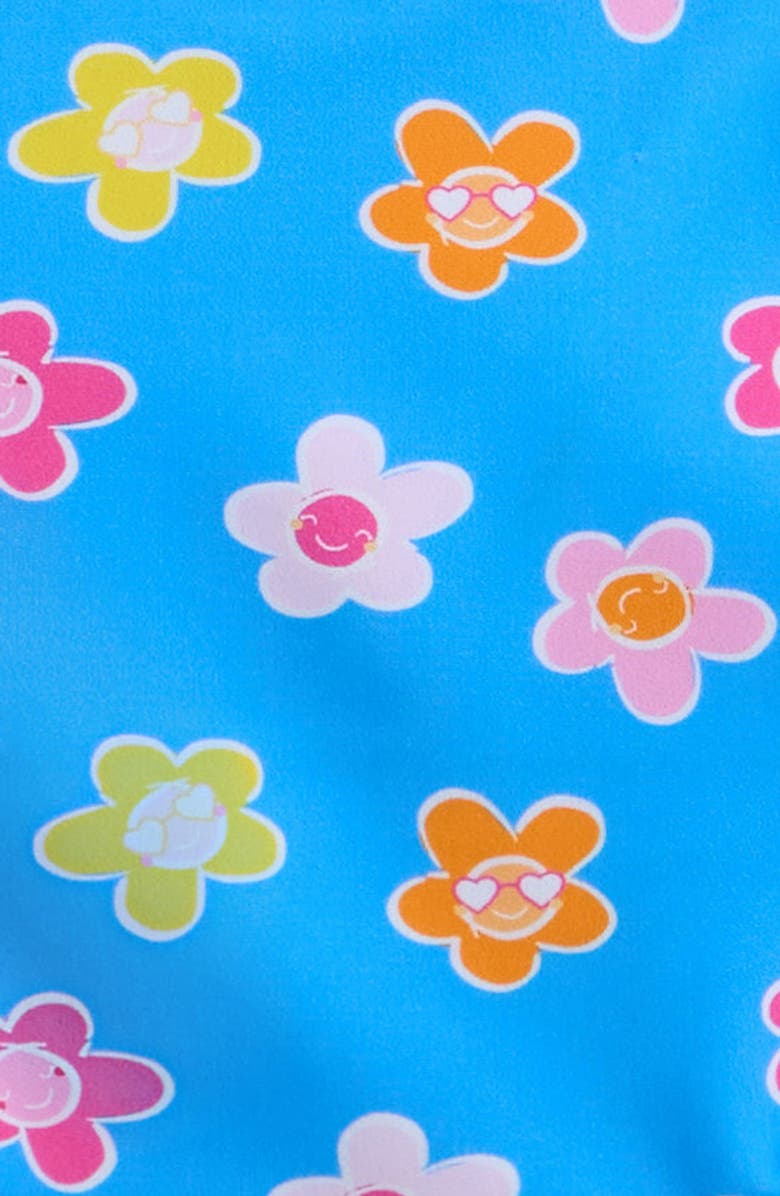 Ava & Yelly Kids' Floral Ruffle Smocked Two-Piece Swimsuit, Alternate, color, Blue