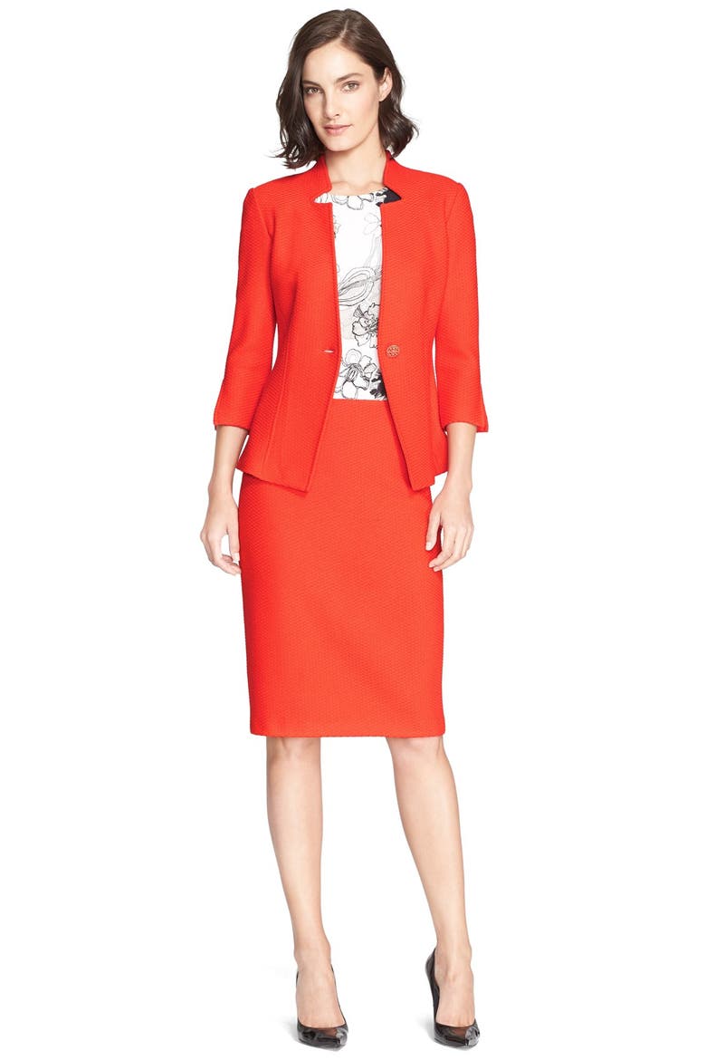 Textured Twill Pencil Skirt, Alternate, color, GERANIUM