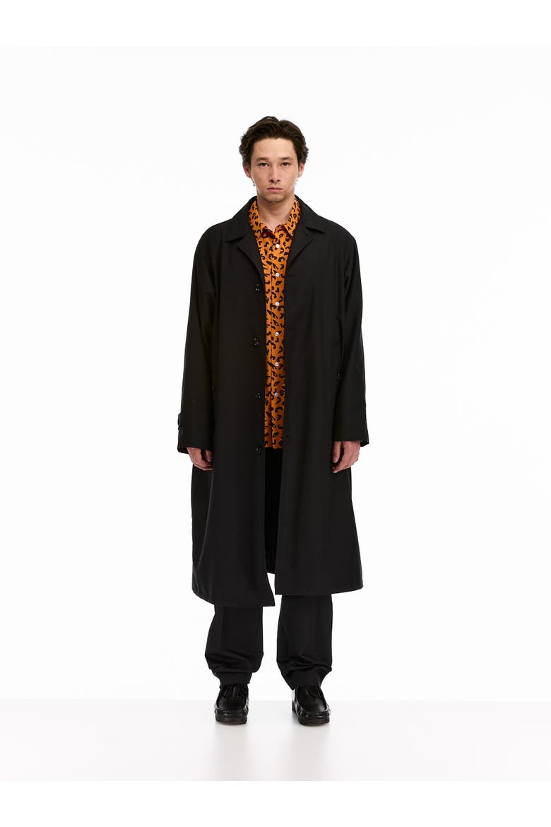 Split Raglan Coat, Alternate, color, Black
