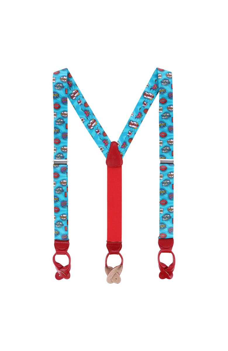 Trafalgar Thought Bubbles Silk Button End Suspenders, Alternate, color,