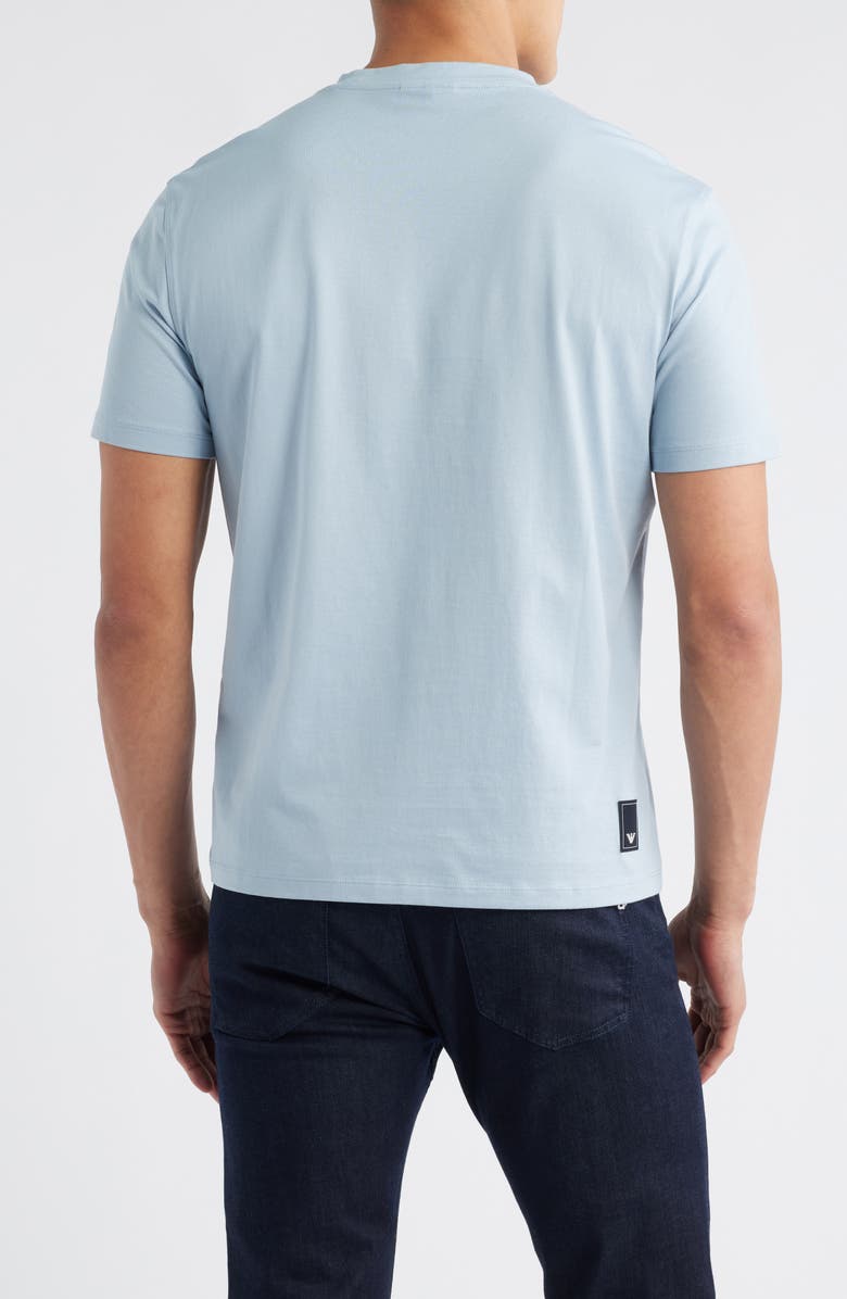 Emporio Armani Logo Embroidered Cotton T-Shirt, Alternate, color, Light Blue