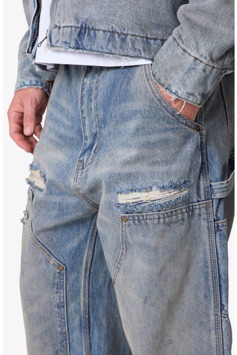 Ultra Baggy Distressed Workwear Jeans, Alternate, color, VINTAGE BLUE