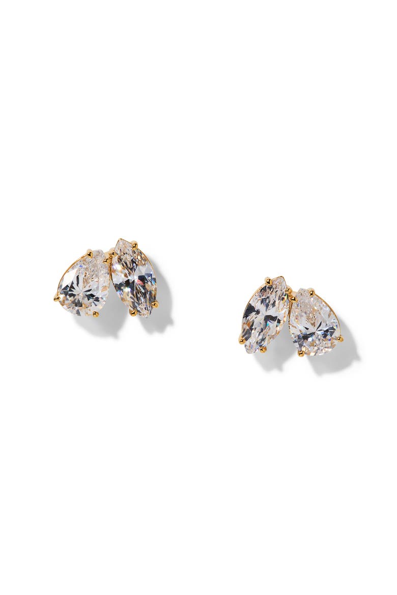 Everleigh Cubic Zirconia Stud Earrings, Main, color, GOLD