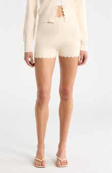 ASTR the Label Scalloped Edge Knit Shorts