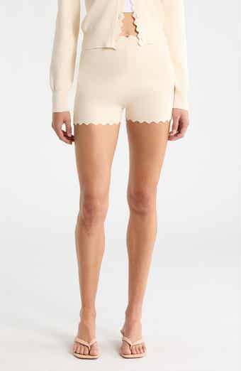 Scalloped Edge Knit Shorts