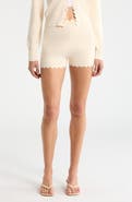 ASTR the Label Scalloped Edge Knit Shorts