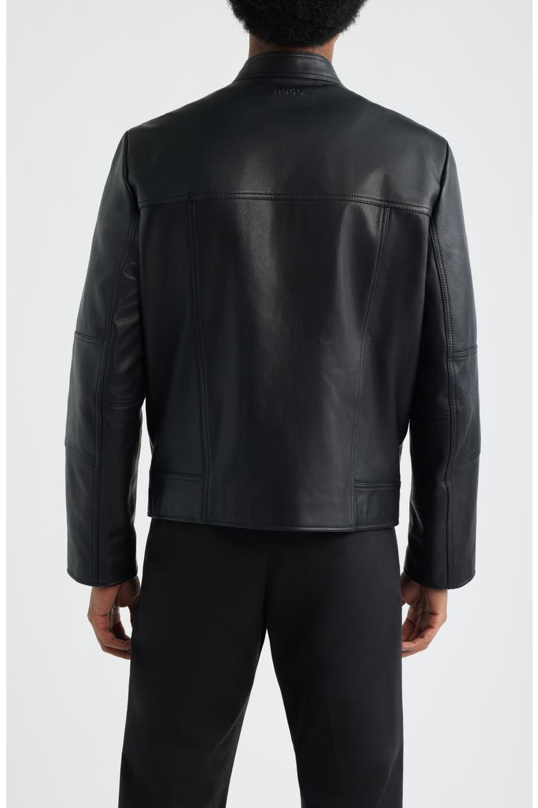 Lokis Leather Jacket, Alternate, color, BLACK