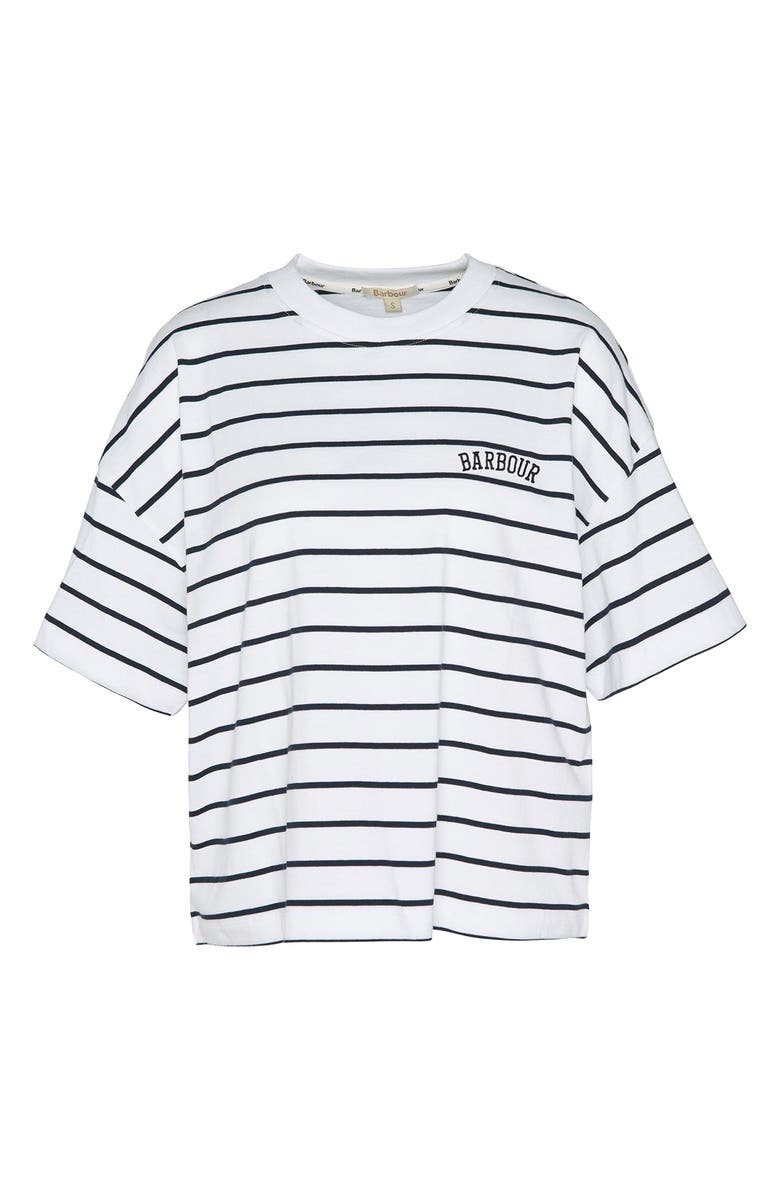 Barbour Marnie Stripe Cotton T-Shirt, Alternate, color, Cloud White/ Navy