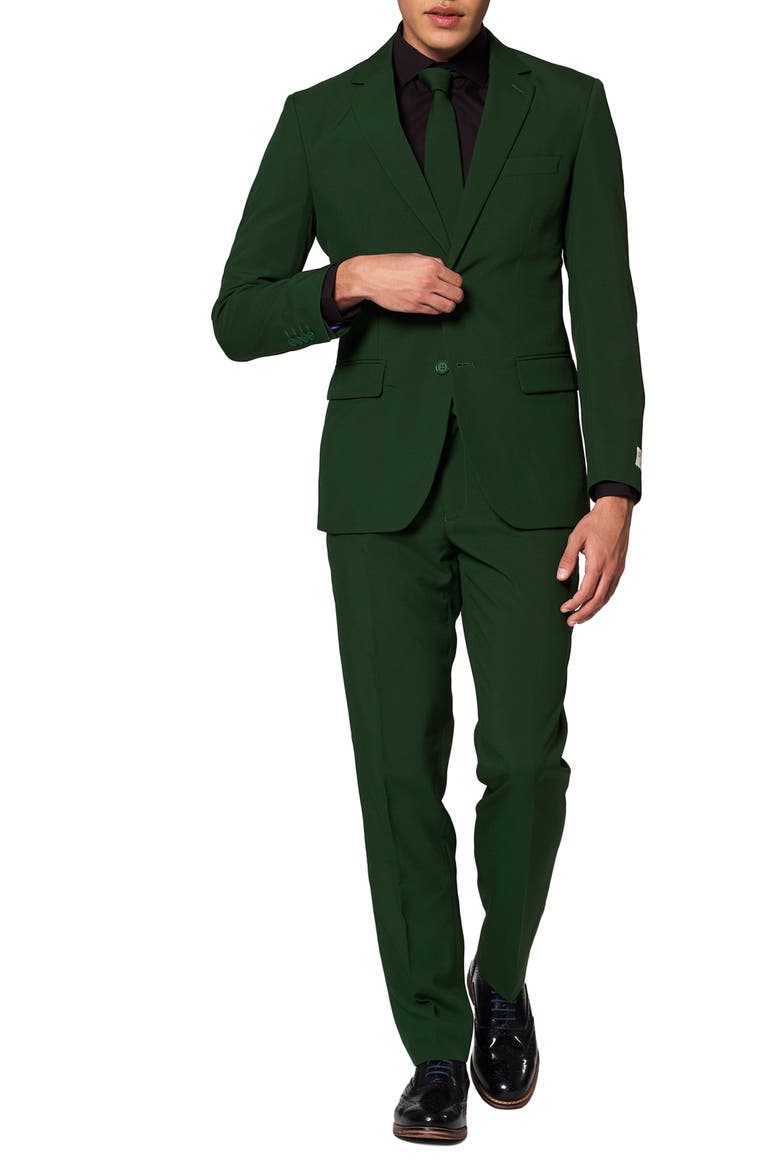 Glorious Green Slim Fit Two-Piece Suit & Tie Set, Main, color, GREEN