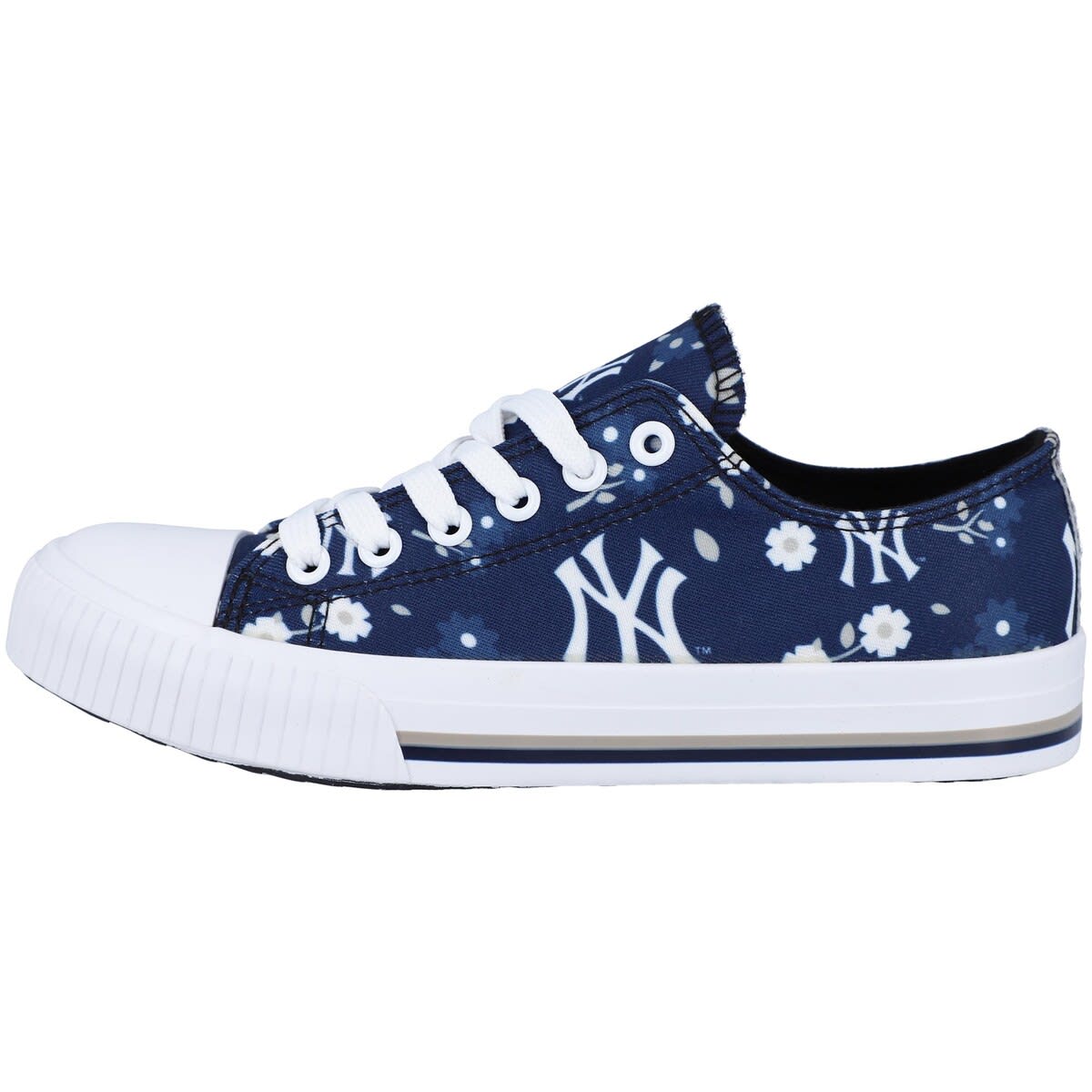FOCO Women's FOCO Navy New York Yankees Flower Canvas Allover Shoes, Main, color, 