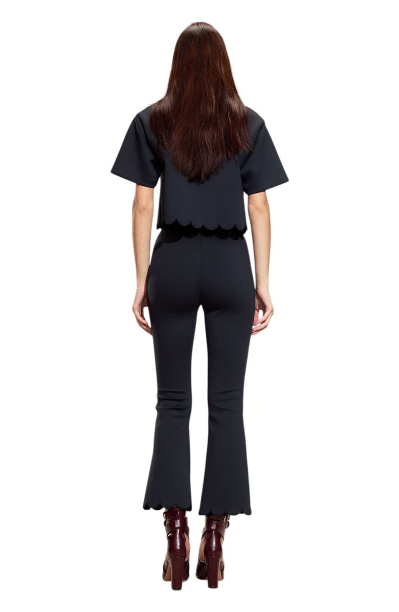 Cynthia Rowley Scallop Bonded Tee, Alternate, color, Black