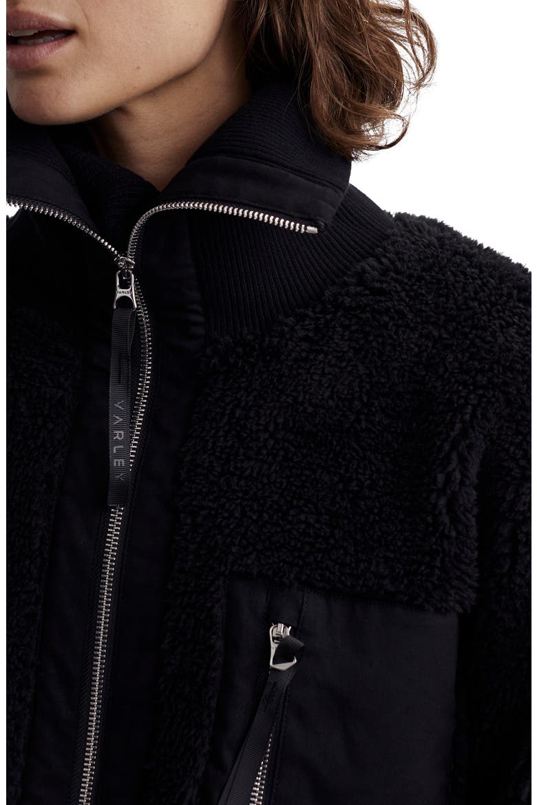 Myla High Pile Fleece Jacket, Alternate, color, BLACK