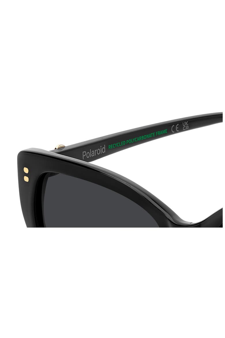 56mm Polarized Butterfly Sunglasses, Alternate, color, BLACK/ GREY
