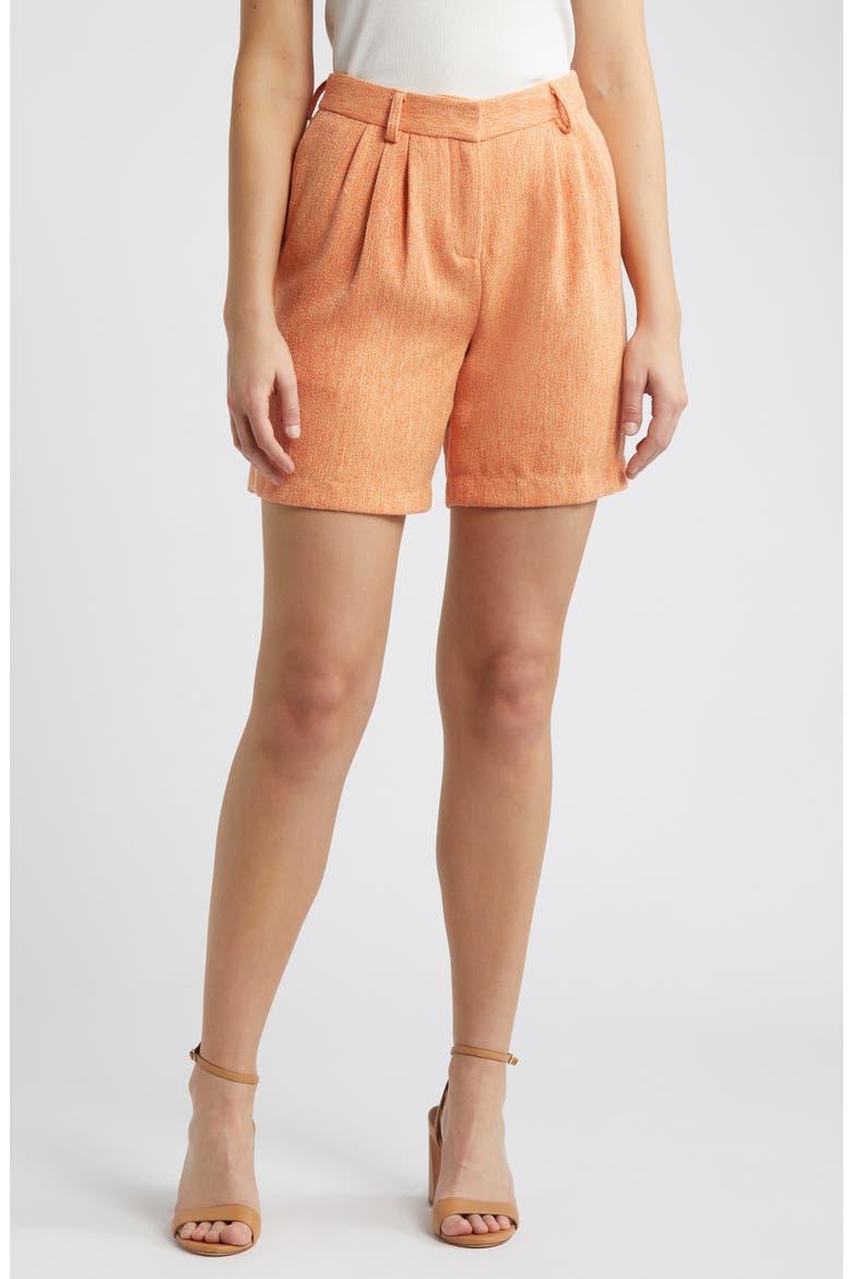 Tweed Bermuda Shorts, Main, color, SALMON