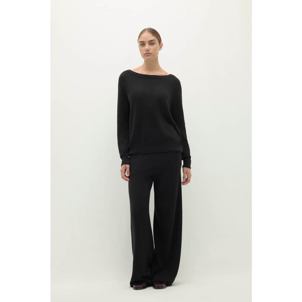 Naked Cashmere Azalea Cashmere Boatneck Sweater In Black