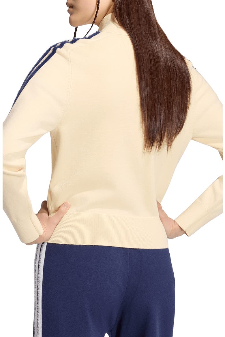 Striped Knit Track Jacket, Alternate, color, WARM VANILLA/ NIGHT INDIGO