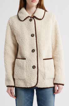 Bernardo Contrast Trim Faux Shearling Jacket