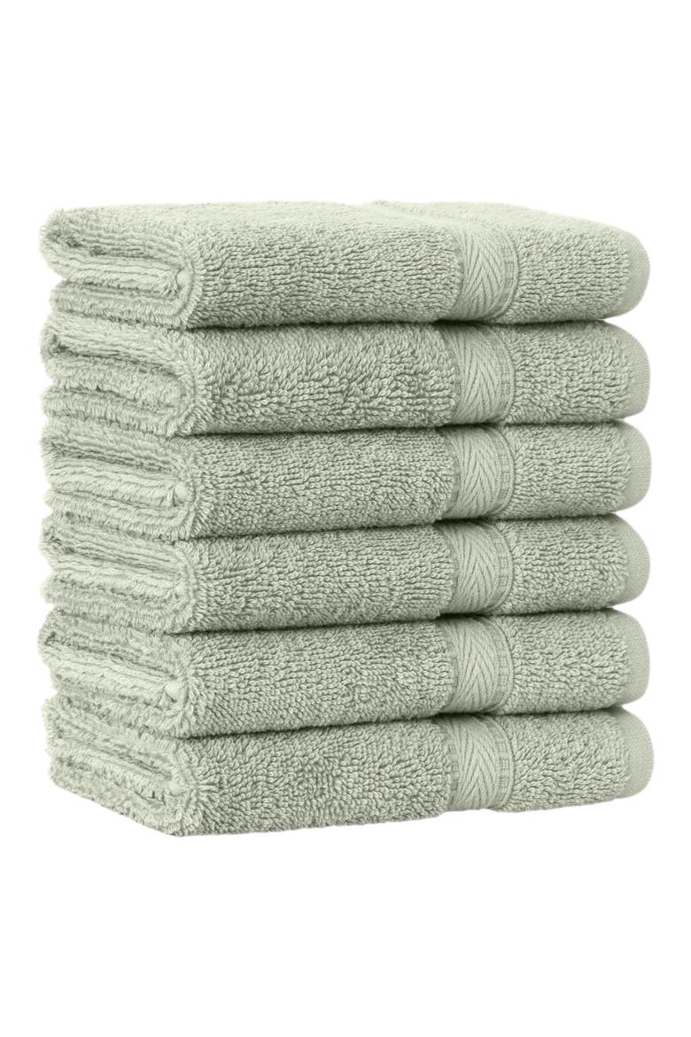 Sinemis Terry Washcloths - Set of 6, Alternate, color, GREEN