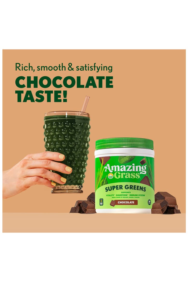 Green Superfood Chocolate Powder Supplement, Alternate, color, None