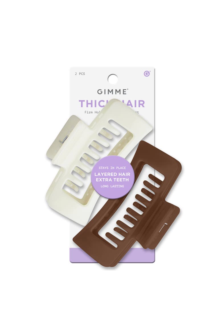 Thick Hair Extra Teeth Claw Clips, Main, color, Brown