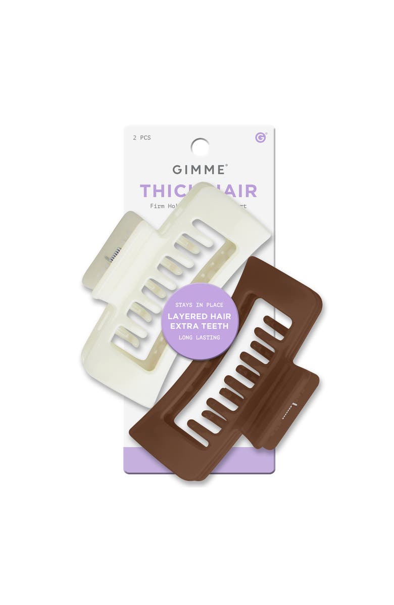 Gimme Beauty Thick Hair Extra Teeth Claw Clips, Main, color, Brown