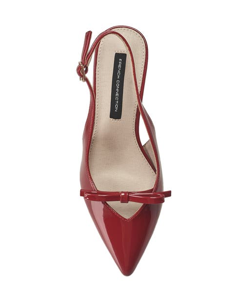 French Connection Quinny Slingback Kitten Heel In Red