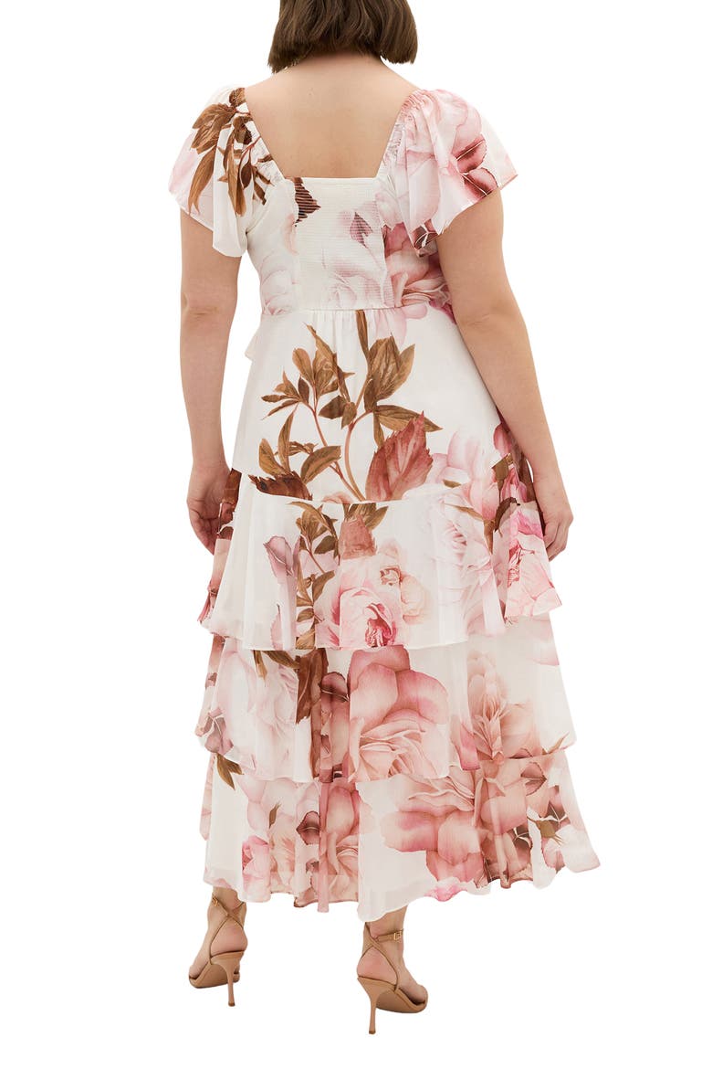 Sienna Floral Print Midi Dress, Alternate, color, SUNLIT PETALS