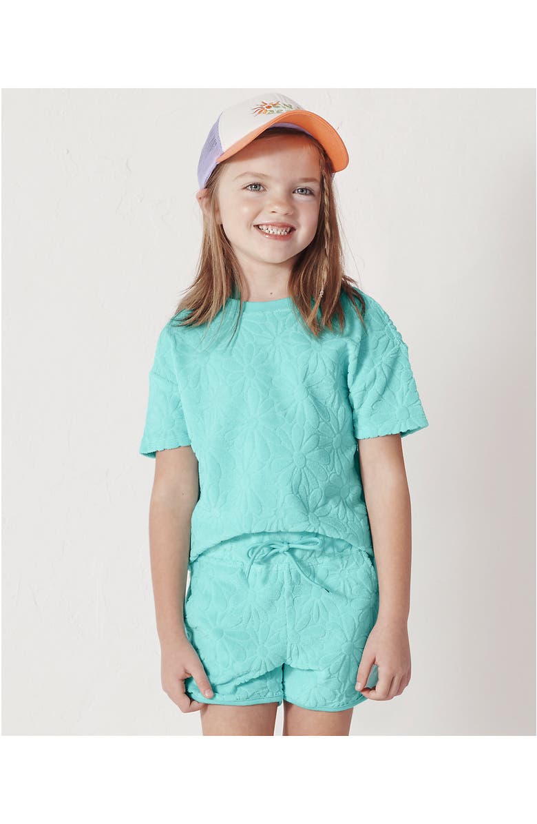 Lands' End Girls Terry T-Shirt, Main, color, Baja Blue Daisies