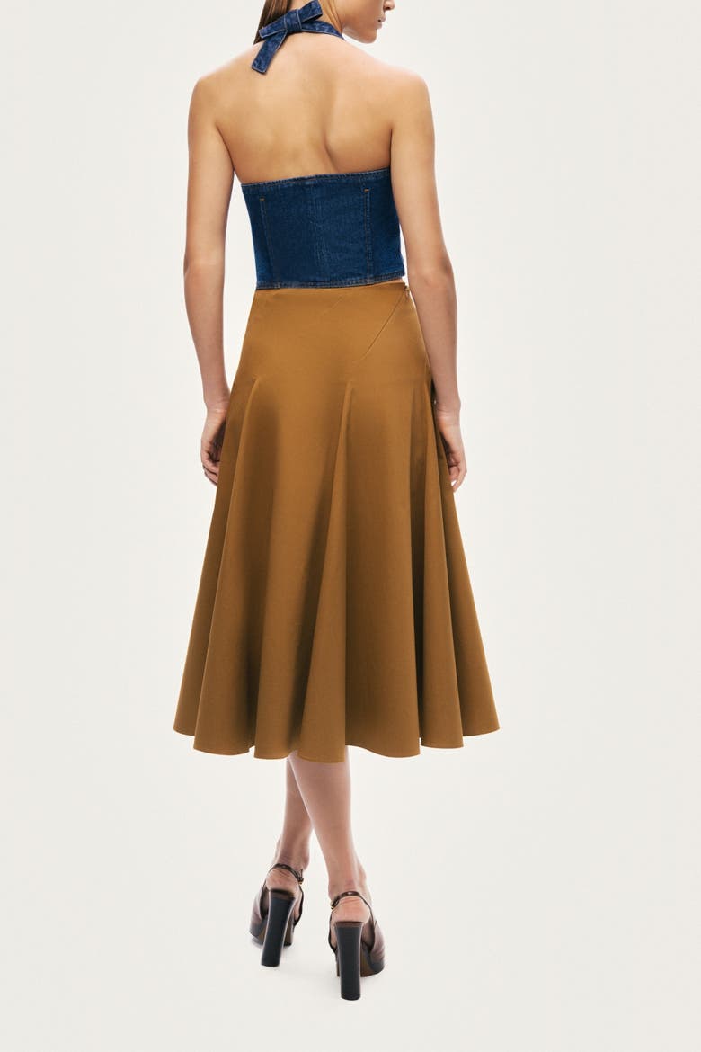 Flared Midi Skirt, Alternate, color, Camel