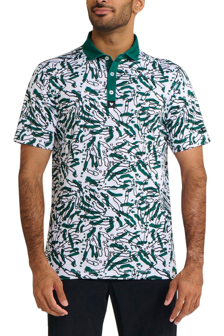 Fly Over Abstract Print Performance Golf Polo, Main, color, FLY OVER