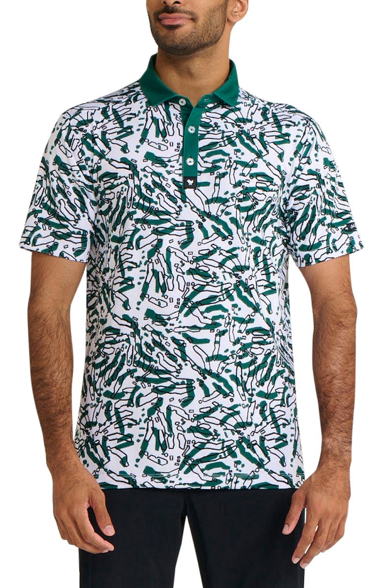 Bad Birdie Fly Over Abstract Print Performance Golf Polo, Main, color, 