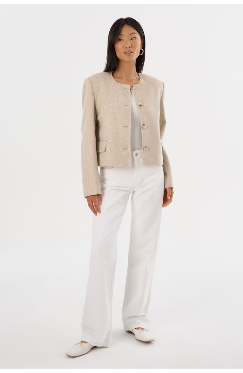 LAMARQUE ALESSIA | Double Face Wool Jacket, Alternate, color, Heather Beige