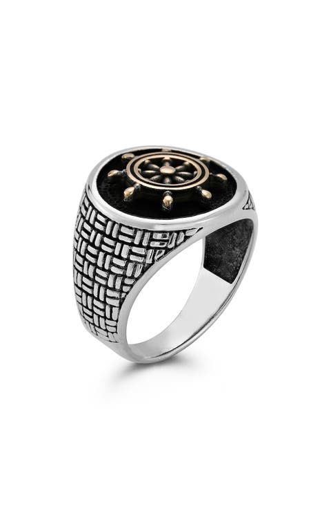 Sterling Silver Wheel Signet Ring