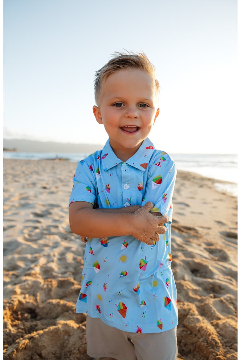 Shave Ice Print Polo, Alternate, color, BLUE