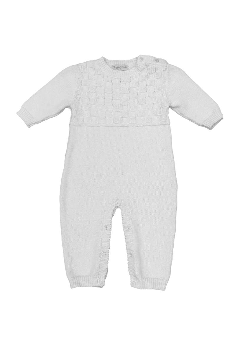 Basket Weave Knit Bodysuit - Baby, Alternate, color, Blue