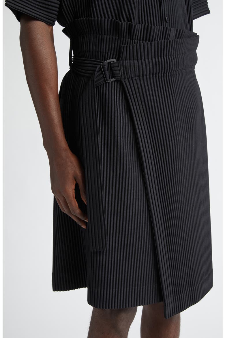 Pleats 2 Wrap Skirt, Alternate, color, BLACK