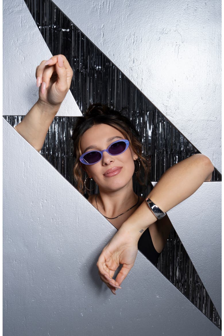 52mm Oval Sunglasses, Alternate, color, PEARLISED PURPLE