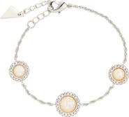 Sterling Forever Oasis Opal & Cubic Zirconia Station Bracelet