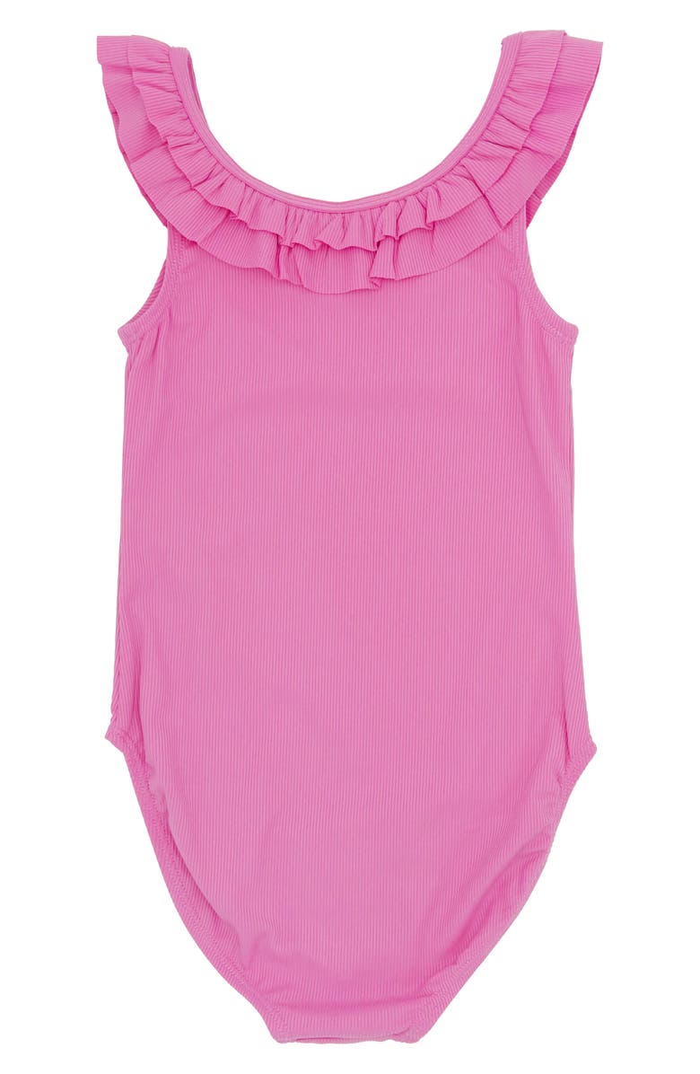 Feather 4 Arrow Kids' Vacay Rib Ruffle One-Piece Swimsuit, Alternate, color, 