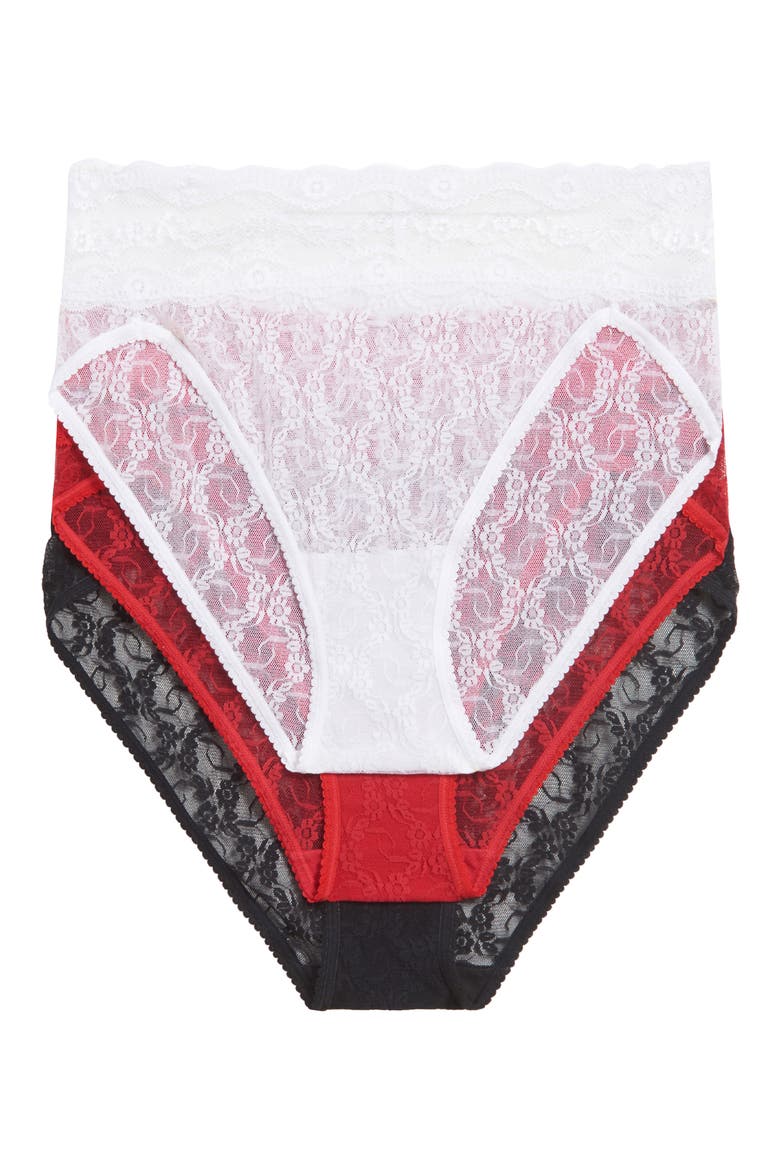 Assorted 3-Pack Lace Kiss High Cut Briefs, Main, color, LACE KISS BASIC 1