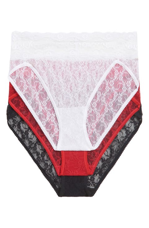Assorted 3-Pack Lace Kiss High Cut Briefs