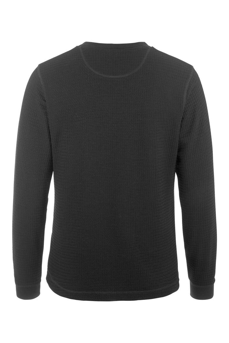 Waffle Knit Long Sleeve T-Shirt, Alternate, color, BLACK