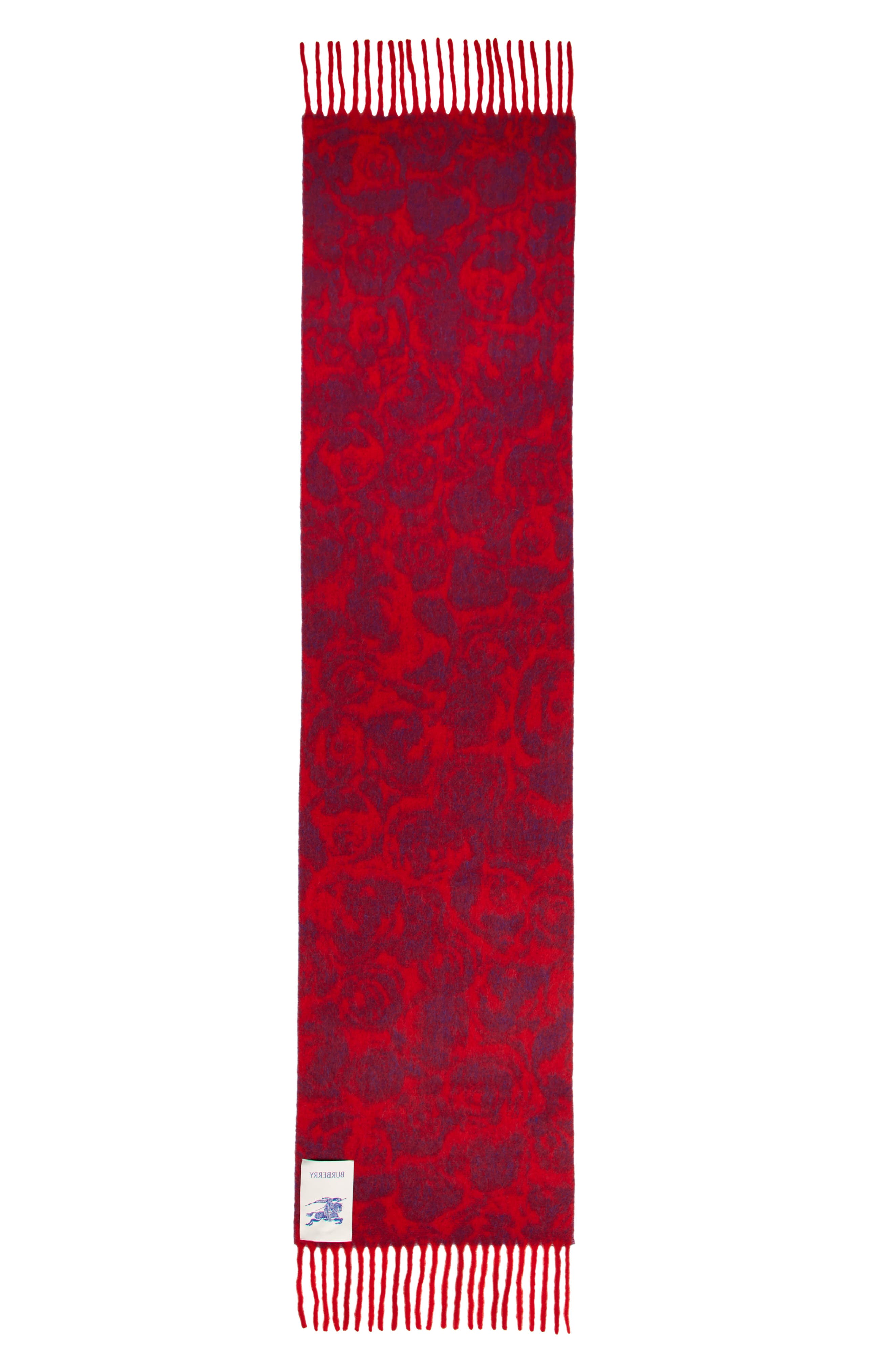 Burberry Water Rose Alpaca, Mohair & Wool Blend Fringe Scarf